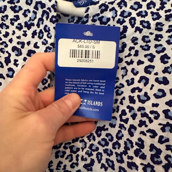 Three Islands summer dress in blue leopard NWT - Picture 5 of 8